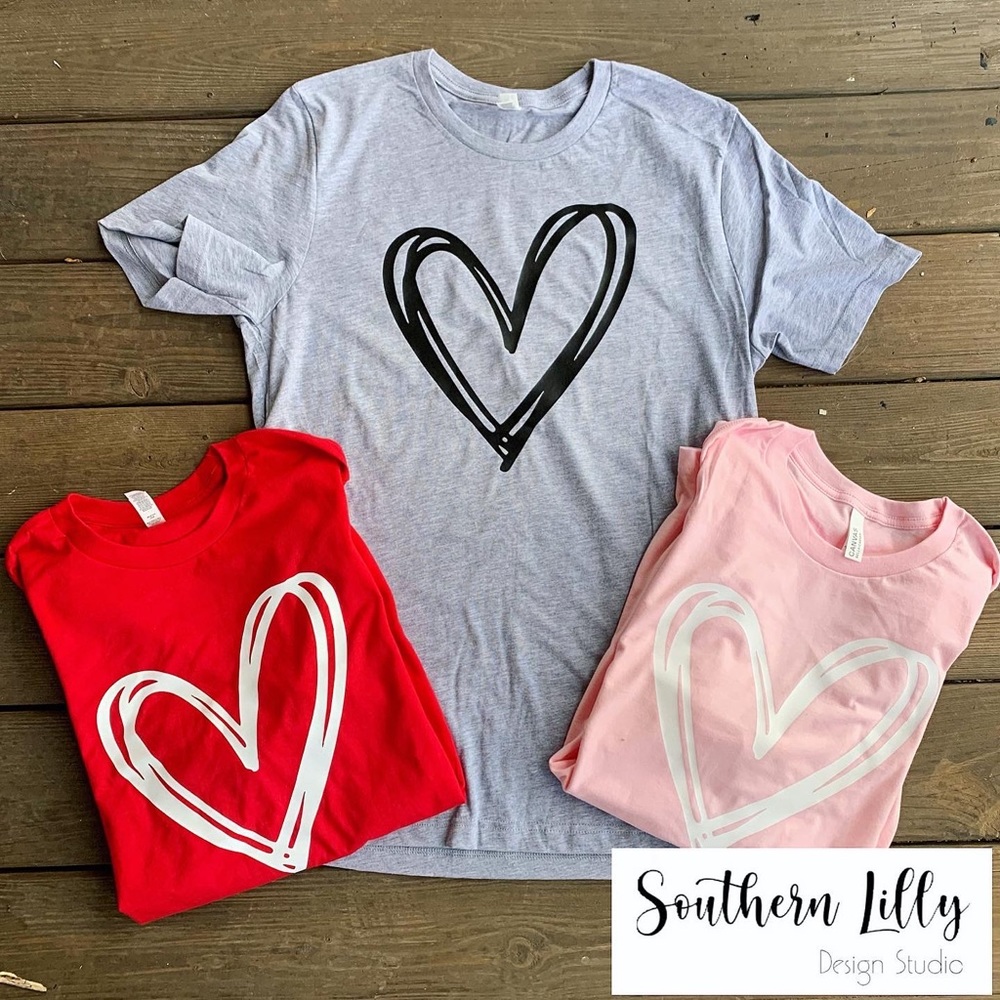 Bella + Canvas Heart Graphic T-Shirt